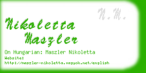 nikoletta maszler business card